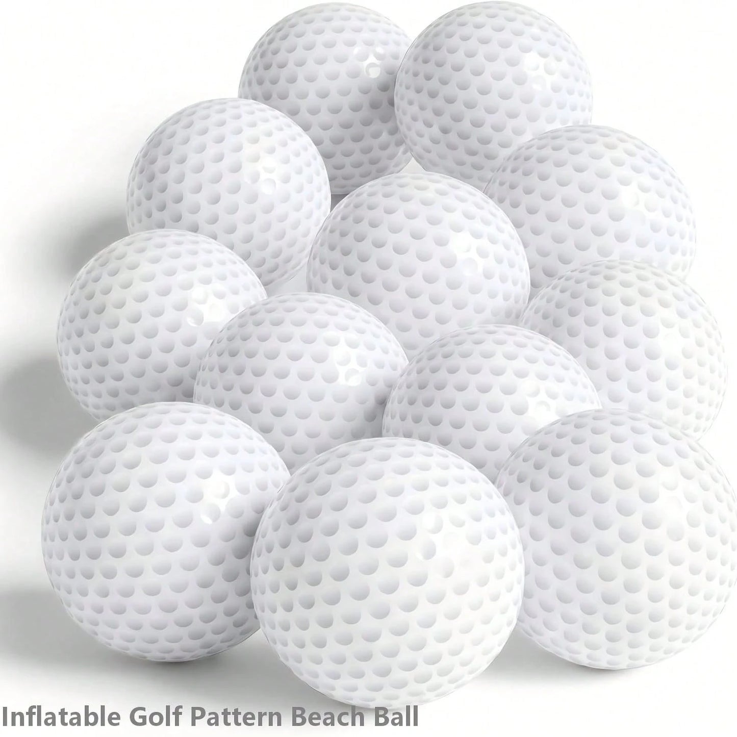 Inflatable Golf Pattern Beach Ball, PVC Material Golf Ball Pool Toy, Suitable For Summer And Pool Party Decoration Balls
