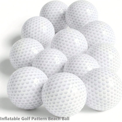 Inflatable Golf Pattern Beach Ball, PVC Material Golf Ball Pool Toy, Suitable For Summer And Pool Party Decoration Balls