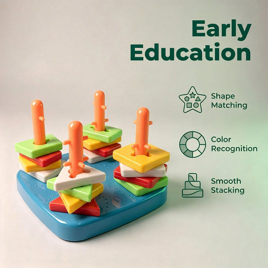 Interactive Fun Baby Building Blocks Toy, Hand-Eye Coordination Puzzle, Montessori Early Learning Educational Toy