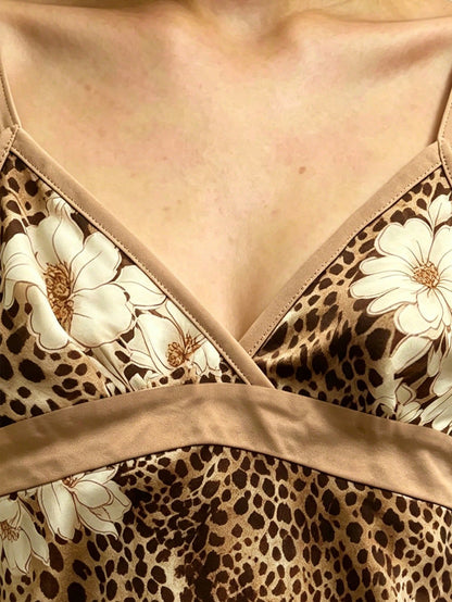 IslaSuriya Women's Leopard & Floral Print Casual Versatile Daily Wear Camisole Top