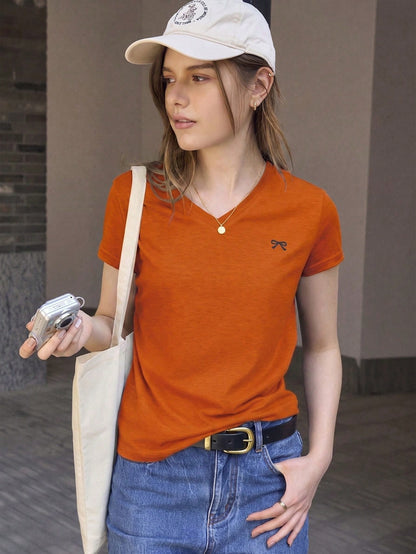 Jouncy Women's Casual Versatile Short Sleeve T-Shirt, Summer