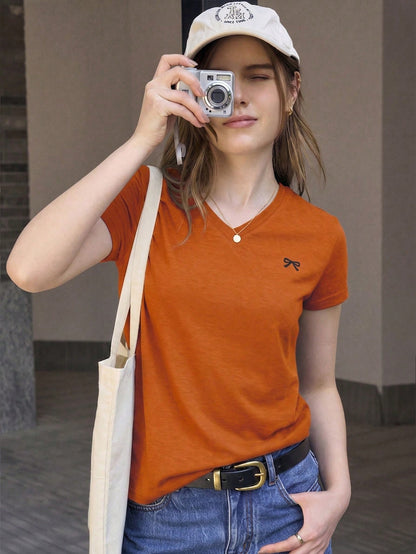 Jouncy Women's Casual Versatile Short Sleeve T-Shirt, Summer