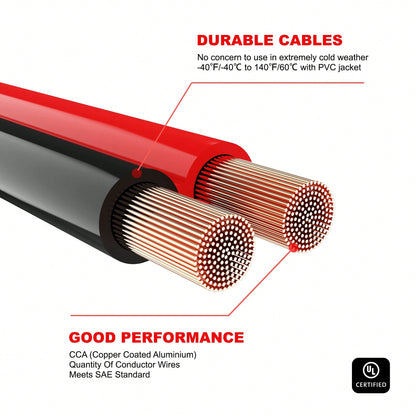 Jumper Cables For Car, UL-Listed 8 Gauge 12 Feet Heavy Duty Booster Cables With Carry Bag (8AWG X 12Ft)
