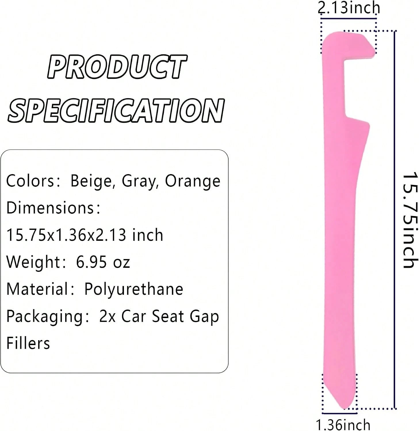 Junecarp Car Seat Gap Filler 2 Pack,Car Gap Filler Organizer To Impede Items From Dropping,Essential Interior Car Accessories Seat Gap Plug (Pink)