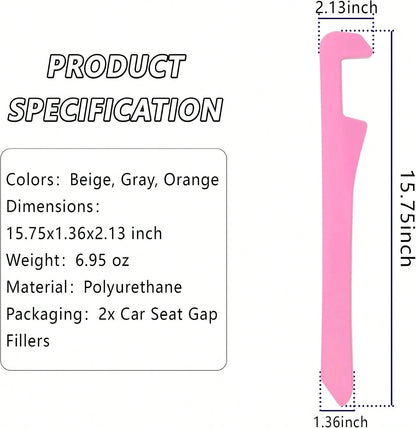 Junecarp Car Seat Gap Filler 2 Pack,Car Gap Filler Organizer To Impede Items From Dropping,Essential Interior Car Accessories Seat Gap Plug (Pink)