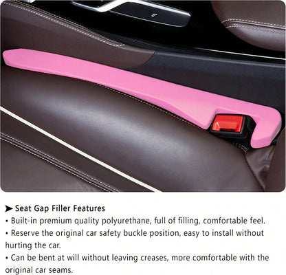 Junecarp Car Seat Gap Filler 2 Pack,Car Gap Filler Organizer To Impede Items From Dropping,Essential Interior Car Accessories Seat Gap Plug (Pink)