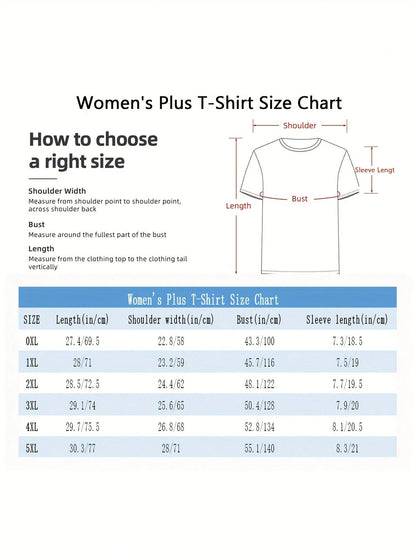 K HERE'Letter Print 1 Pcs Women's Plus Size T-Shirt Oversized Graphic Short Sleeve Tee 100% Polyester Novelty Shirt Crew Neck Top Casual Clothing 220g