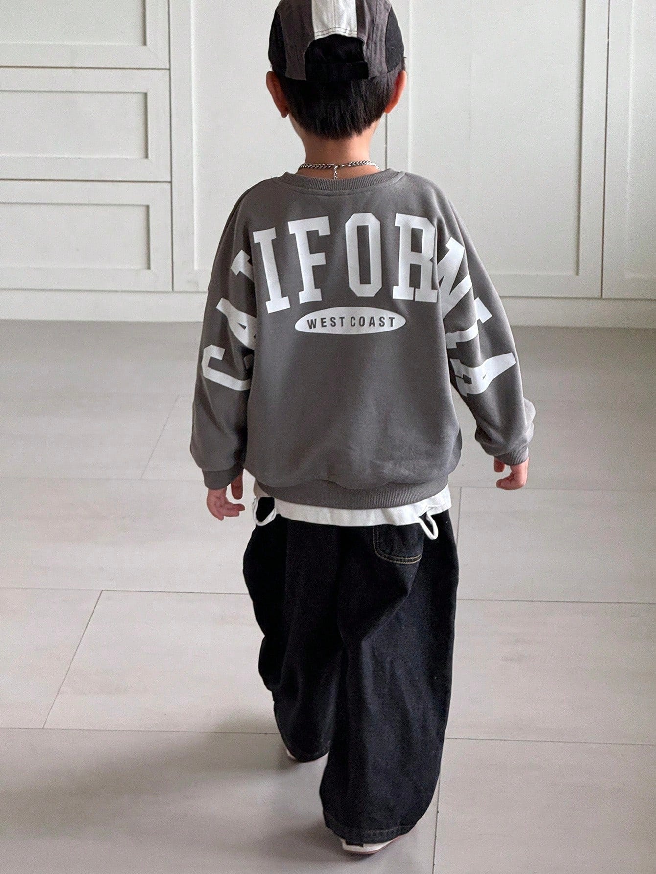 Kids 1pc Young Boys Letter Graphic Thick Autumn Sweatshirt,College Style Loose Fit Winter 80s Day Back-To-School Fashion Comfortable Casual Pullover