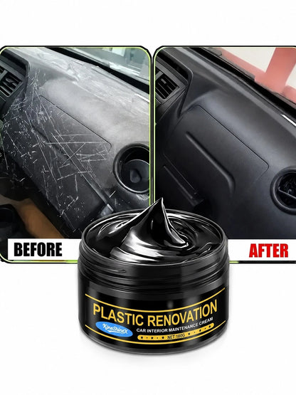 KineShineX Car Interior Polishing Paste, Car Leather Seats, Dashboard Control Panel Polishing Repair Paste, Scratch Repair Wax, Tire Blackening Agent, Car Parts, Comes With A Car Cleaning Sponge As A