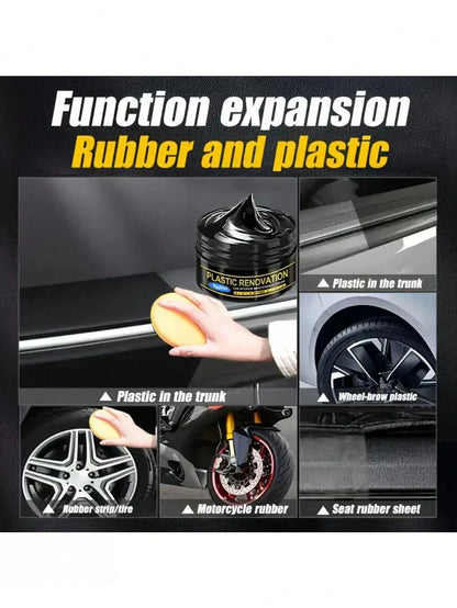 KineShineX Car Interior Polishing Paste, Car Leather Seats, Dashboard Control Panel Polishing Repair Paste, Scratch Repair Wax, Tire Blackening Agent, Car Parts, Comes With A Car Cleaning Sponge As A