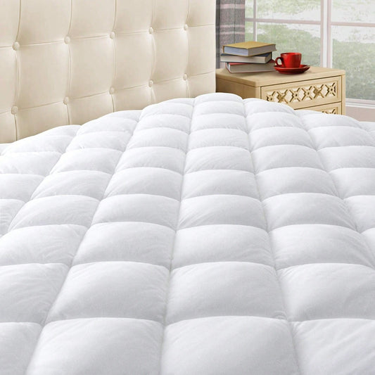 King Quilted Mattress Pad Cover With Deep Pocket (8"-21"), Cooling Soft Pillowtop Mattress Cover, Down Alternative Mattress Protector Topper