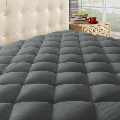 King Quilted Mattress Pad Cover With Deep Pocket (8"-21"), Cooling Soft Pillowtop Mattress Cover, Down Alternative Mattress Protector Topper