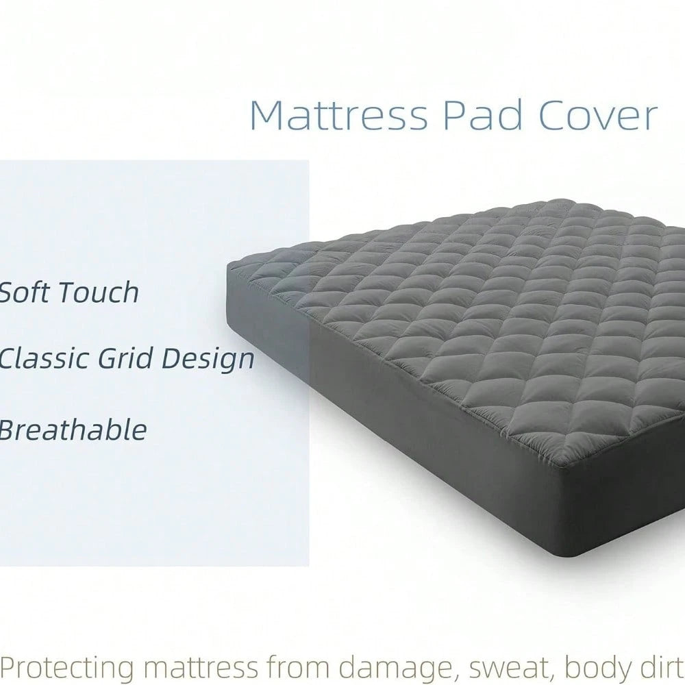 King Quilted Mattress Pad Cover With Deep Pocket (8"-21"), Cooling Soft Pillowtop Mattress Cover, Down Alternative Mattress Protector Topper