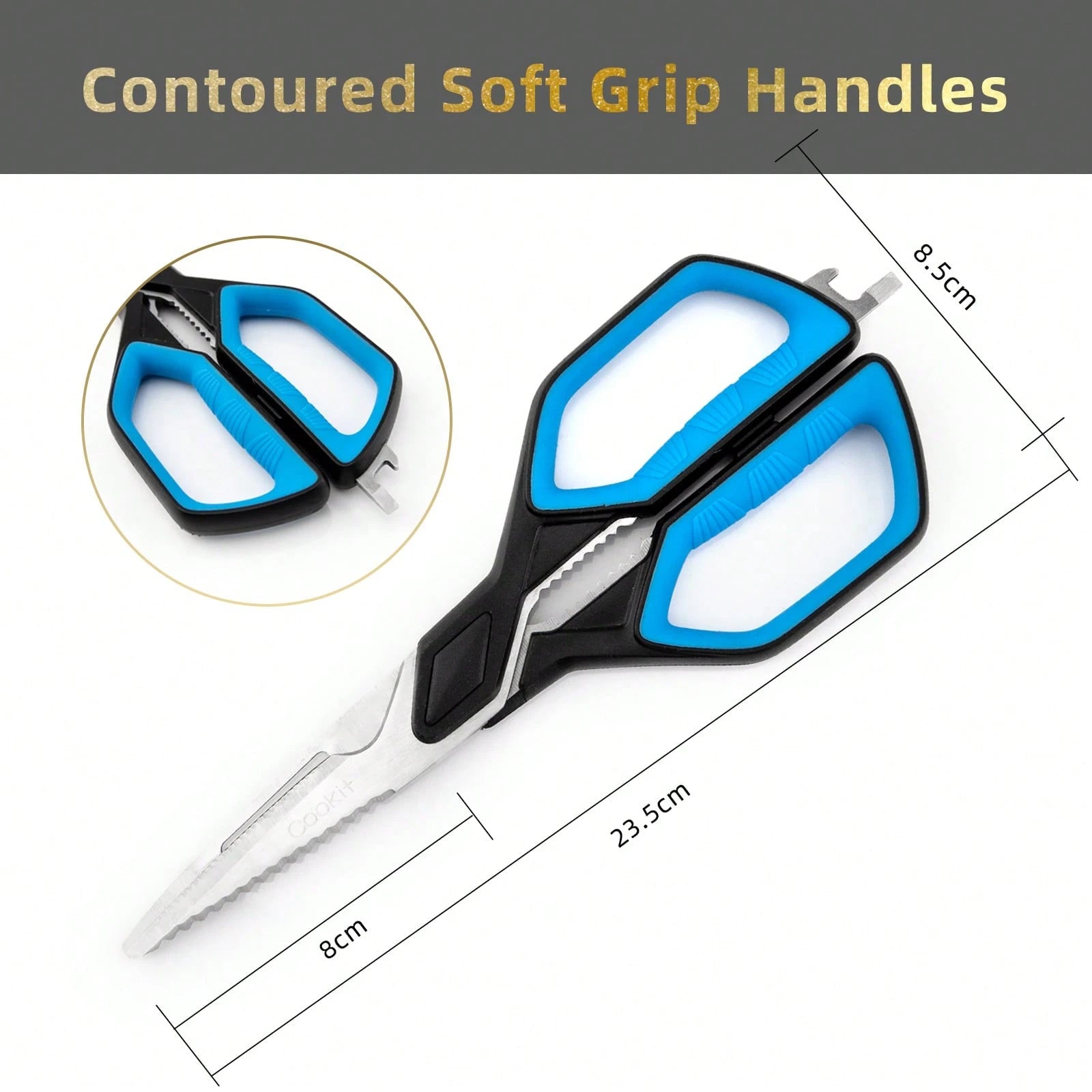 Kitchen Scissors, Multipurpose Utility Scissors For Kitchen Use, Large Sharp Blade Shears For Chicken Poultry Fish Meat Turkey Vegetables- Stainless Steel Scissors