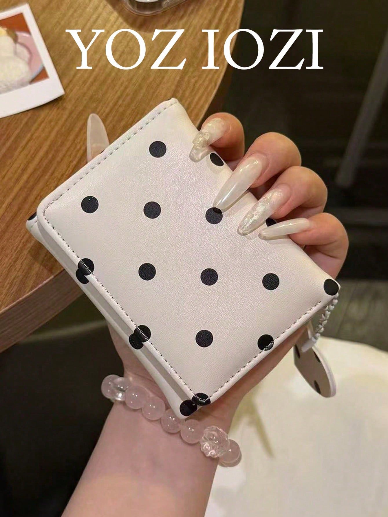 Korean Niche Design INS Style Fresh Polka Dot Heart Pendant Wallet Soft Cute Girl Style Multi-Slot Short Wallet Daily Portable Card Holder,Card Case