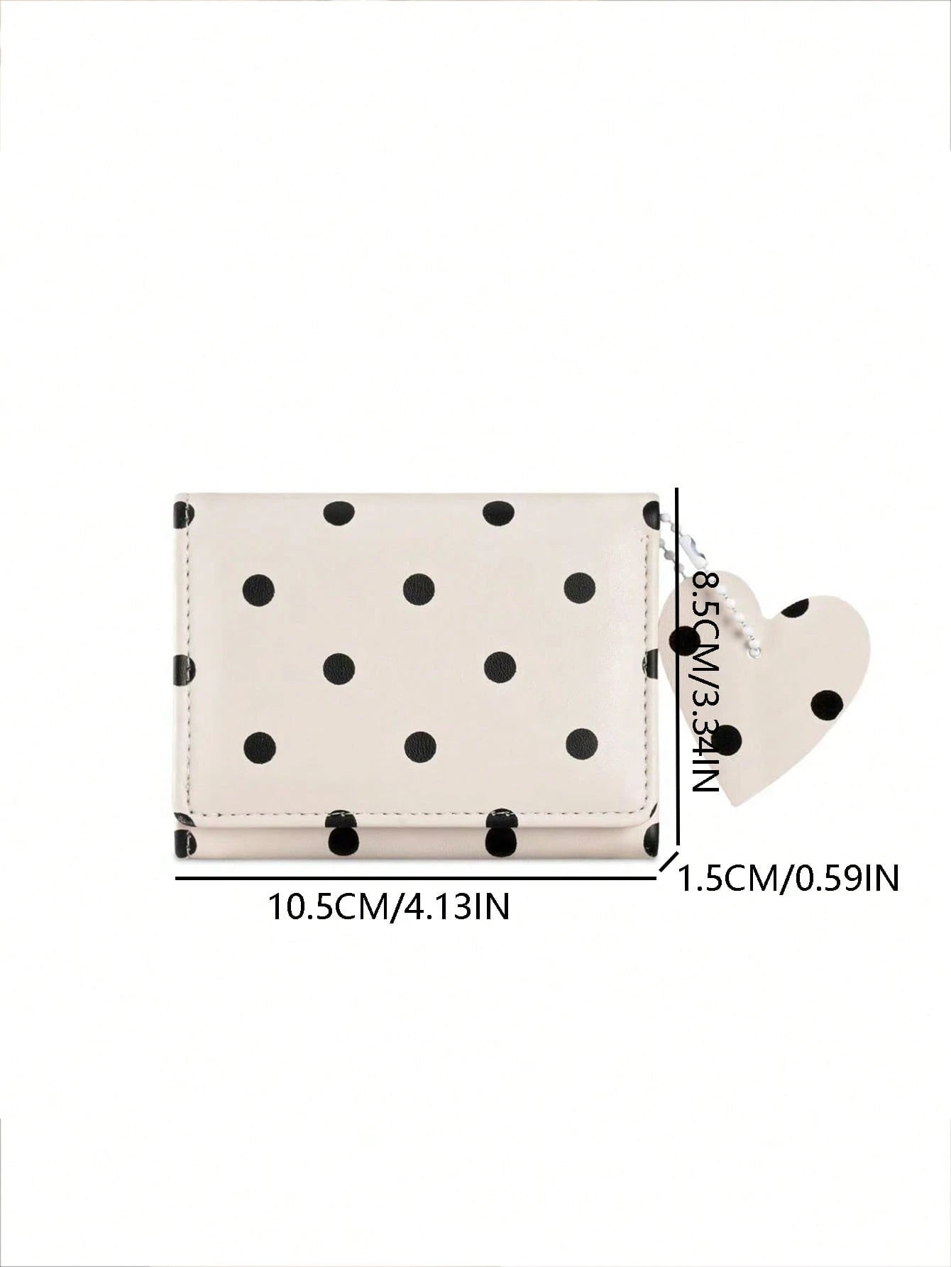 Korean Niche Design INS Style Fresh Polka Dot Heart Pendant Wallet Soft Cute Girl Style Multi-Slot Short Wallet Daily Portable Card Holder,Card Case