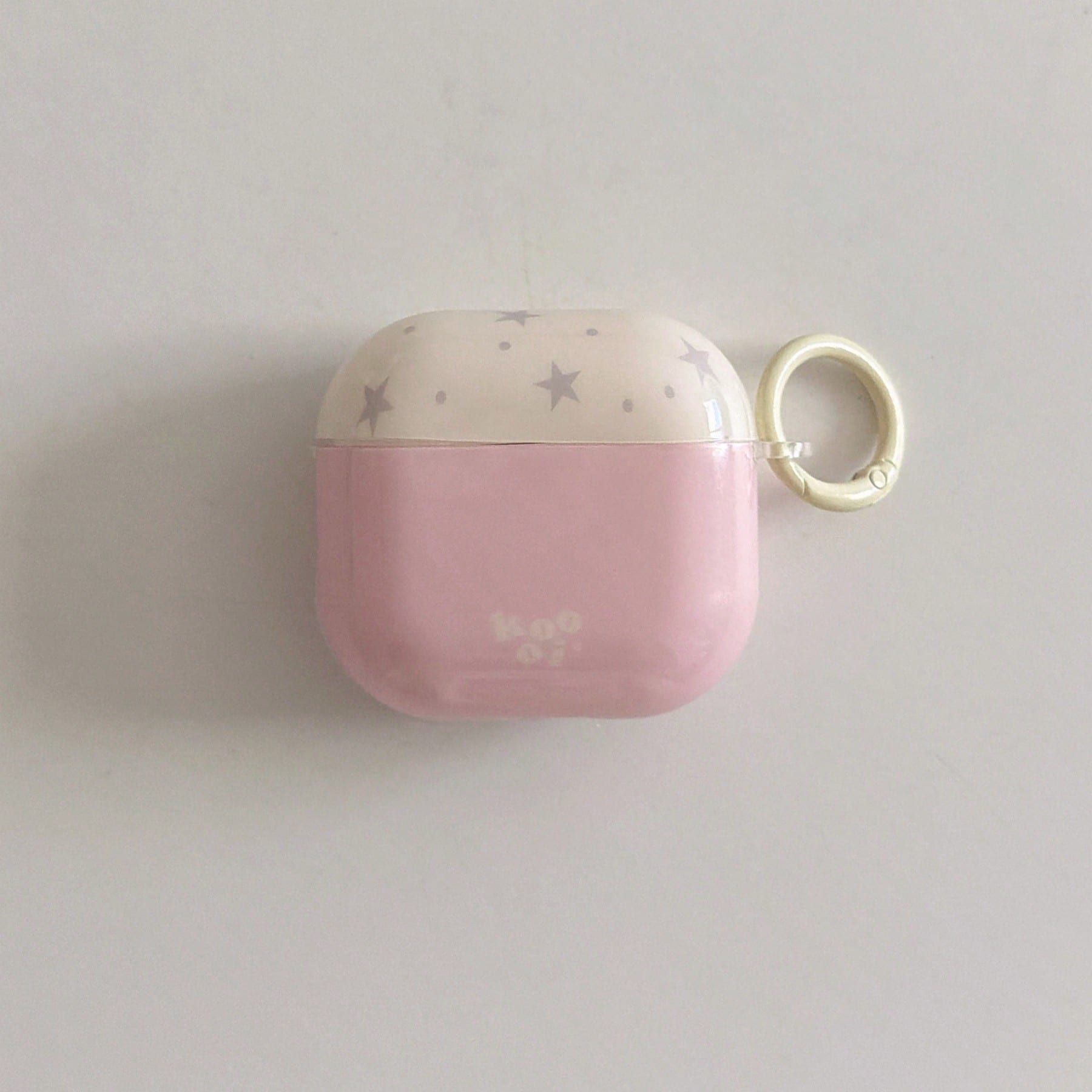 Korean Style Creative Pink & White Color Block Grey Star + Circle Earphone Case Compatible With AirPods Pro 3 New Pro 2 Protective Cover Pro Cute Apple 4 Minimalist 3 Personalized 1/2 Generation Girls