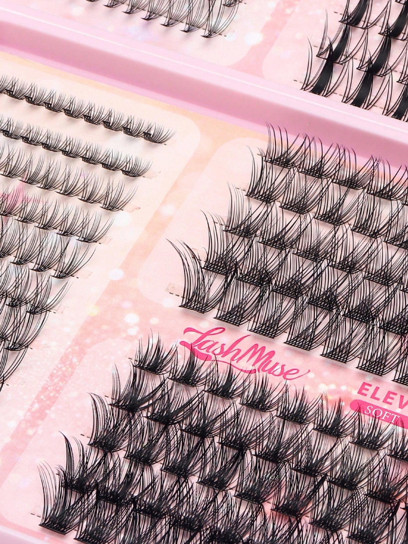 Large Capacity Eyelash Book, 8-16MM Mixed Length, D-Curl Fluffy False Eyelashes, Multi-Row Segmented Cluster Lashes Neatly Organized, Suitable For Beginners Home DIY Free Matching, Lightweight Soft Fi