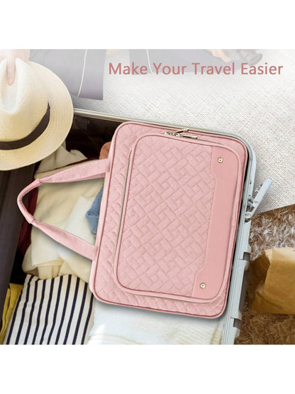 Large Capacity Hanging Toiletry Bag Partitioned Storage Makeup Cosmetic Organizer With Jewelry Compartment For Cruise, Travel And Weekend Trips