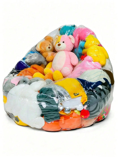 Large Capacity Sofa Storage Bag, DIY Doll Storage Bag, Space-Saving Multi-Functional Storage Bag With Transparent Visible Plastic Storage Compartments