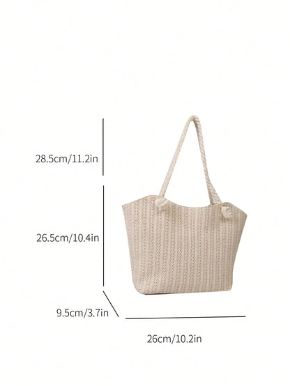 Large Capacity Woven Tote Bag, Beach Bag