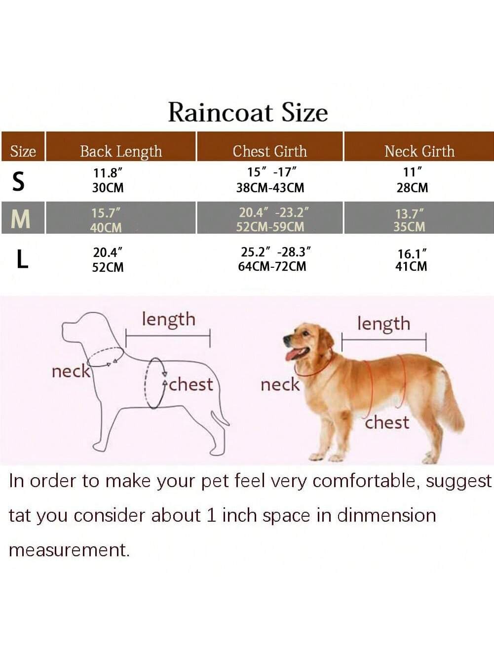 Large Dog Raincoat Adjustable Pet Water Proof Clothes Lightweight Rain Jacket Poncho Hoodies With Strip Reflective
