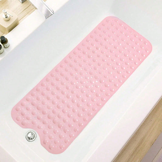 Large Non Slip Bathtub Mat 40x16 Inch,Soft PVC Shower Mat With Suction Cups,Fast Drainage Holes And Washable Design,Extra Long Bathroom Tub Floor Mat With Pebble Texture,9 Colors Available For Modern