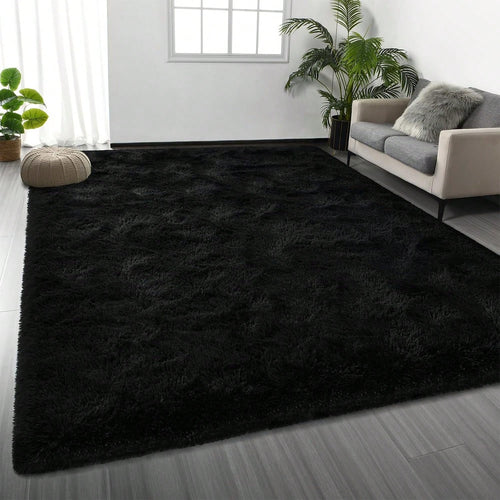 Large Shaggy Area Rug For Living Room & Bedroom – Stain-Resistant Fluffy Carpet With 1.4 In High Pile, Plush Aesthetic Throw Rug, Non-SIip Rubber Backing Complimentary 4 Anti-SIip Pads, Durable Edge S