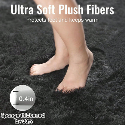 Large Shaggy Area Rug For Living Room & Bedroom – Stain-Resistant Fluffy Carpet With 1.4 In High Pile, Plush Aesthetic Throw Rug, Non-SIip Rubber Backing Complimentary 4 Anti-SIip Pads, Durable Edge S
