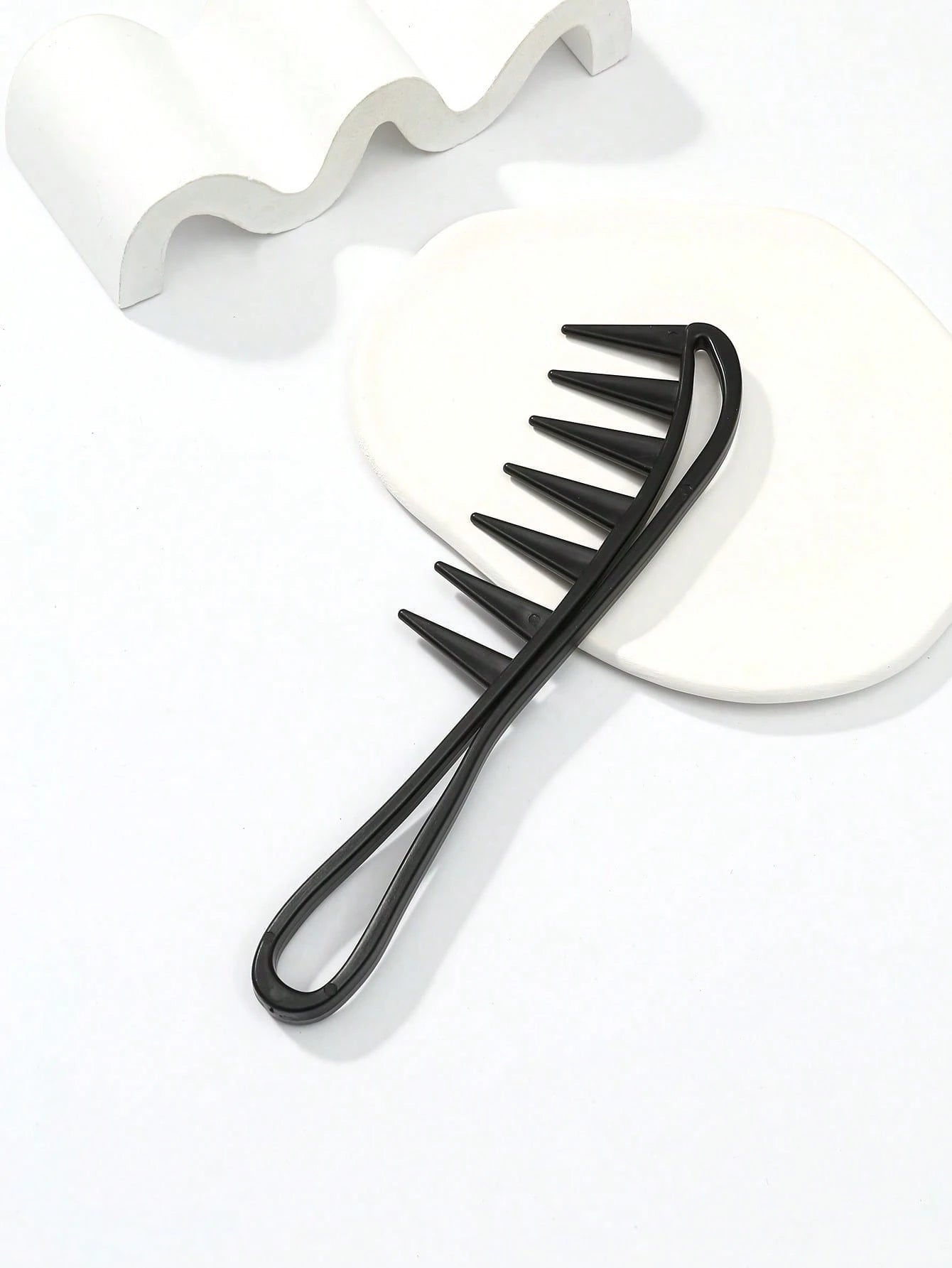 Large Textured Comb, Wide-Tooth Curling Comb, 1pc Shark Tooth Hair Styling Tool, Suitable For Curly, Wet, Wavy, Thick Hair, Wigs, Essential For Salons, Unisex Hair Brush/Comb, Hair Brush, Comb, Hair S