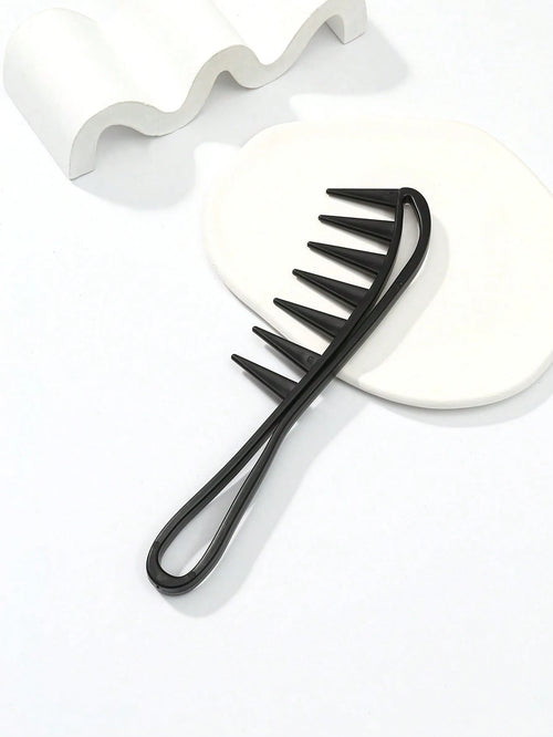 Large Textured Comb, Wide-Tooth Curling Comb, 1pc Shark Tooth Hair Styling Tool, Suitable For Curly, Wet, Wavy, Thick Hair, Wigs, Essential For Salons, Unisex Hair Brush/Comb, Hair Brush, Comb, Hair S