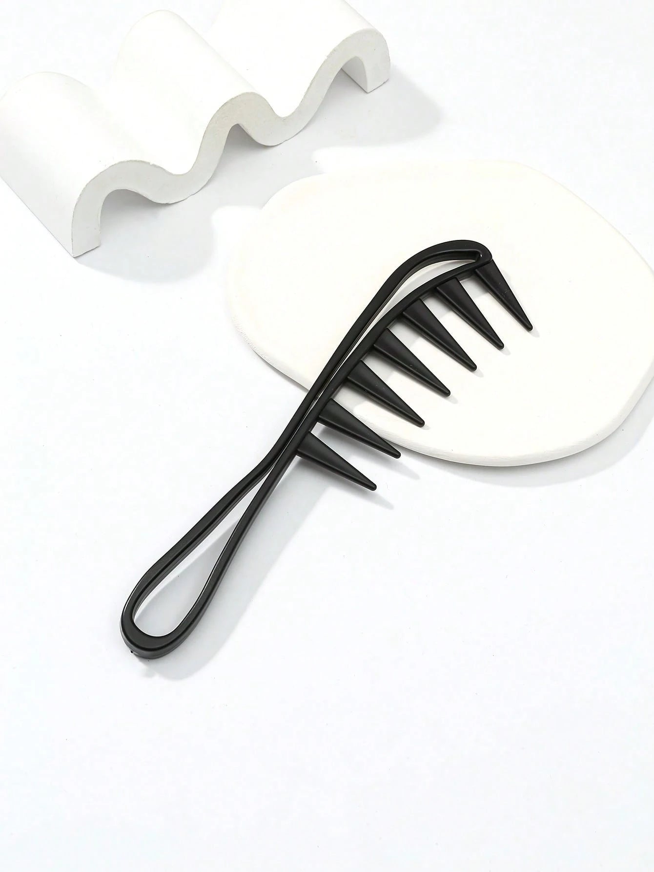 Large Textured Comb, Wide-Tooth Curling Comb, 1pc Shark Tooth Hair Styling Tool, Suitable For Curly, Wet, Wavy, Thick Hair, Wigs, Essential For Salons, Unisex Hair Brush/Comb, Hair Brush, Comb, Hair S
