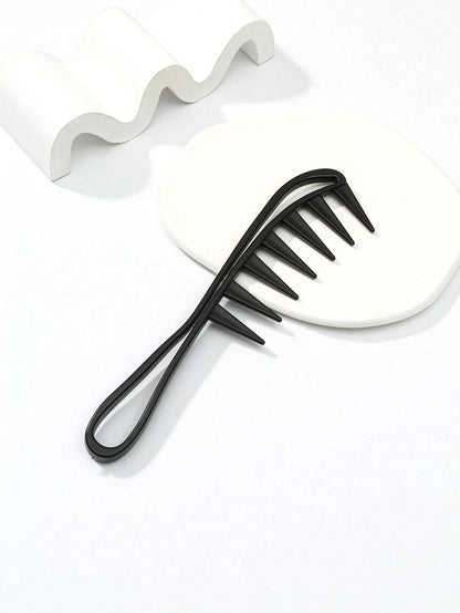 Large Textured Comb, Wide-Tooth Curling Comb, 1pc Shark Tooth Hair Styling Tool, Suitable For Curly, Wet, Wavy, Thick Hair, Wigs, Essential For Salons, Unisex Hair Brush/Comb, Hair Brush, Comb, Hair S