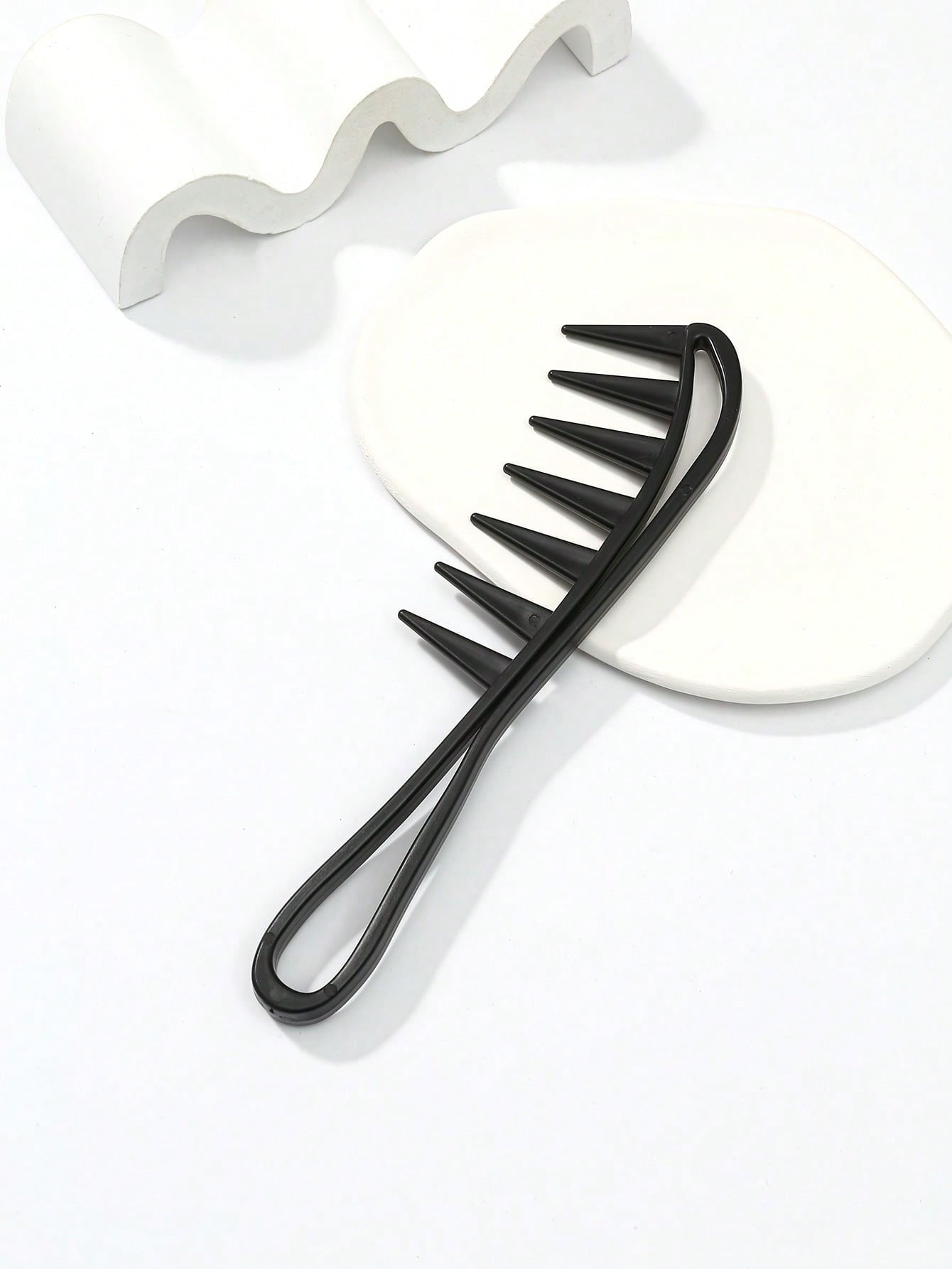 Large Textured Comb, Wide-Tooth Curling Comb, 1pc Shark Tooth Hair Styling Tool, Suitable For Curly, Wet, Wavy, Thick Hair, Wigs, Essential For Salons, Unisex Hair Brush/Comb, Hair Brush, Comb, Hair S