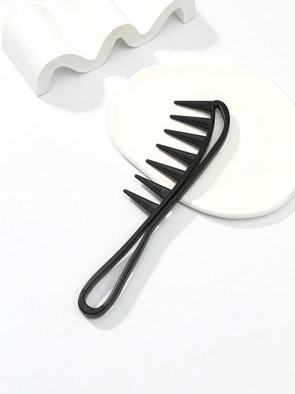 Large Textured Comb, Wide-Tooth Curling Comb, 1pc Shark Tooth Hair Styling Tool, Suitable For Curly, Wet, Wavy, Thick Hair, Wigs, Essential For Salons, Unisex Hair Brush/Comb, Hair Brush, Comb, Hair S