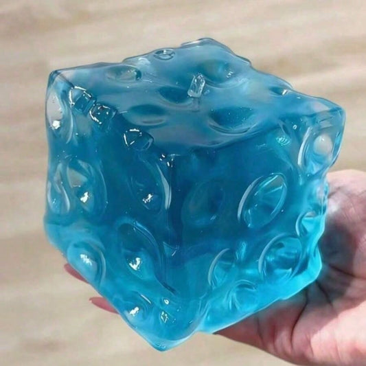 Large Transparent Square Cheese Slow-Rebound Squishy Toy, Jelly-Like Soft Squeeze Toy, Cute Stress Relief Toy And Calming Sensory Desk Decor