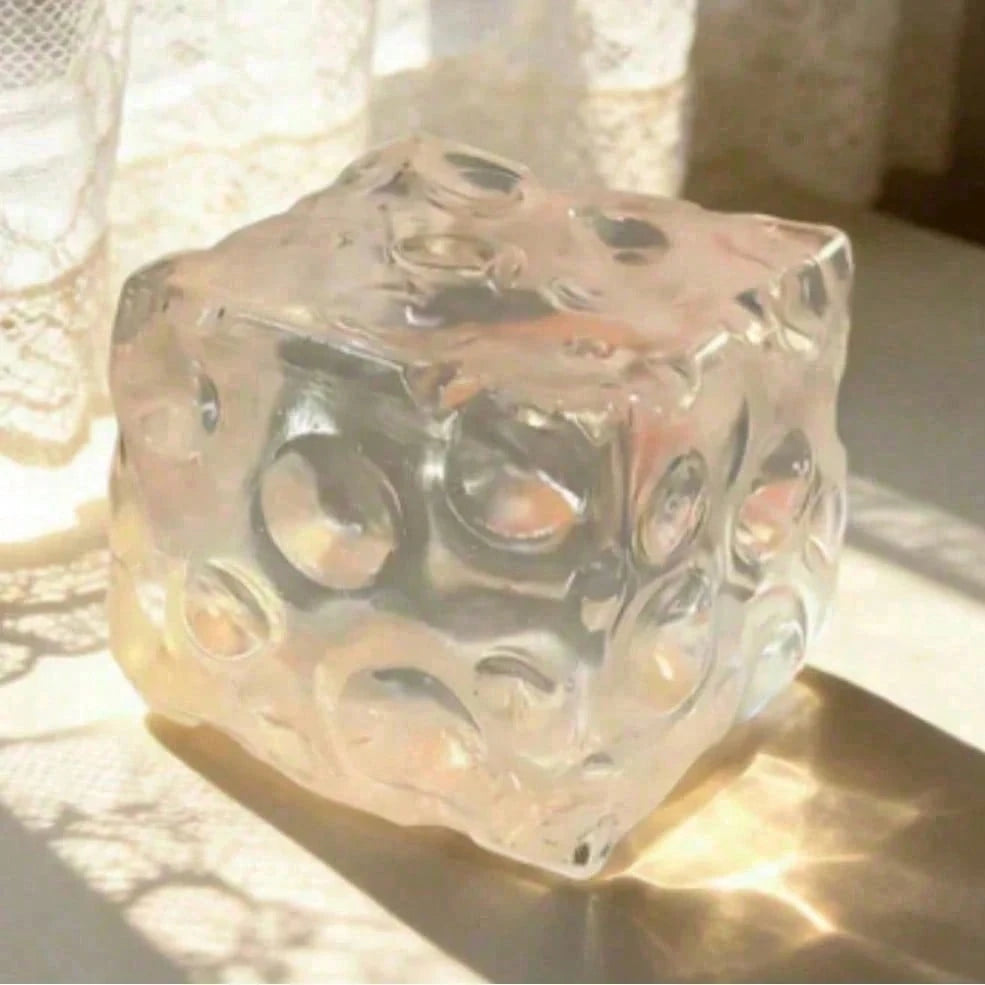 Large Transparent Square Cheese Slow-Rebound Squishy Toy, Jelly-Like Soft Squeeze Toy, Cute Stress Relief Toy And Calming Sensory Desk Decor