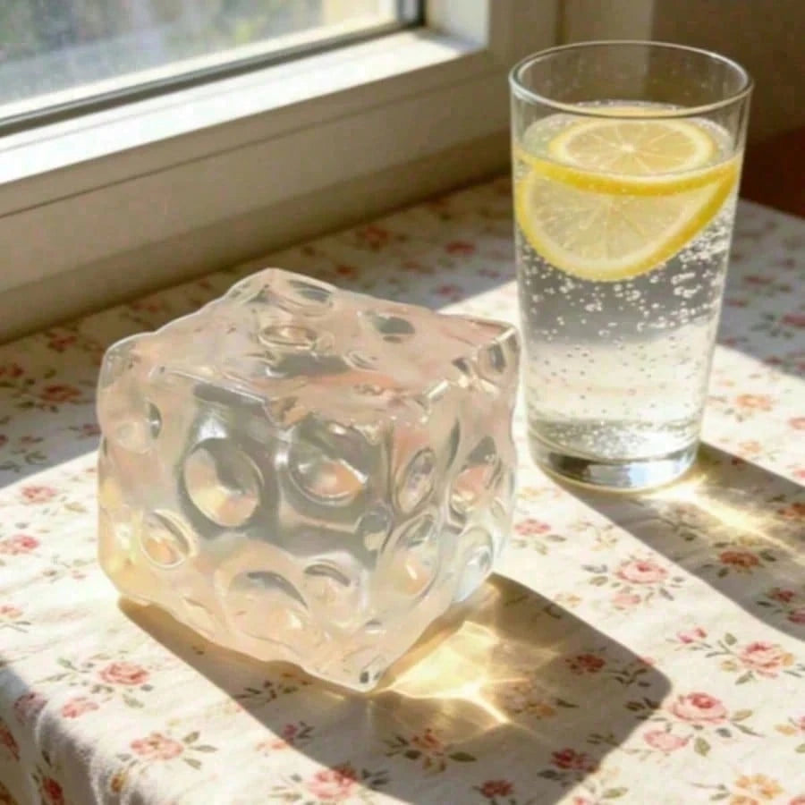 Large Transparent Square Cheese Slow-Rebound Squishy Toy, Jelly-Like Soft Squeeze Toy, Cute Stress Relief Toy And Calming Sensory Desk Decor