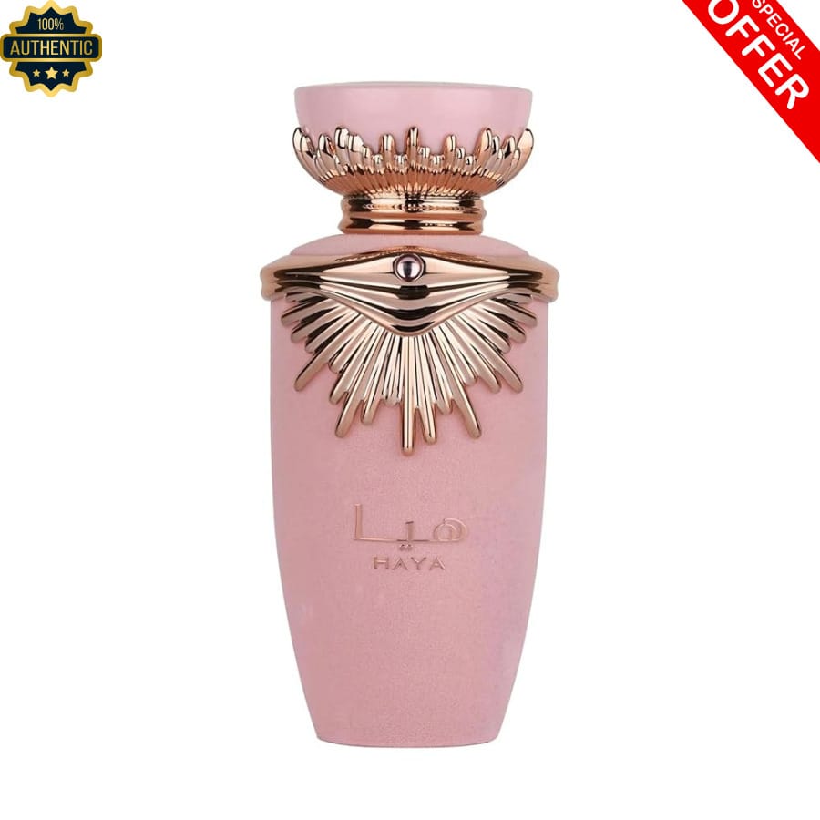 Lattafa Haya Eau De Parfum Spray For Women 3.4 Oz- Sweet Champagne Strawberry Floral Long Lasting Fragrance