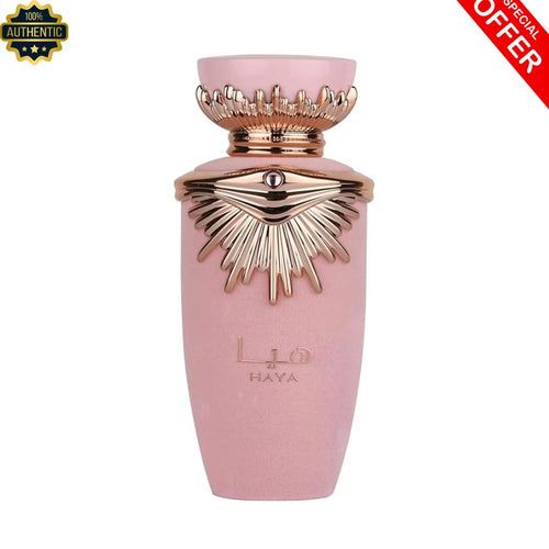 Lattafa Haya Eau De Parfum Spray For Women 3.4 Oz- Sweet Champagne Strawberry Floral Long Lasting Fragrance