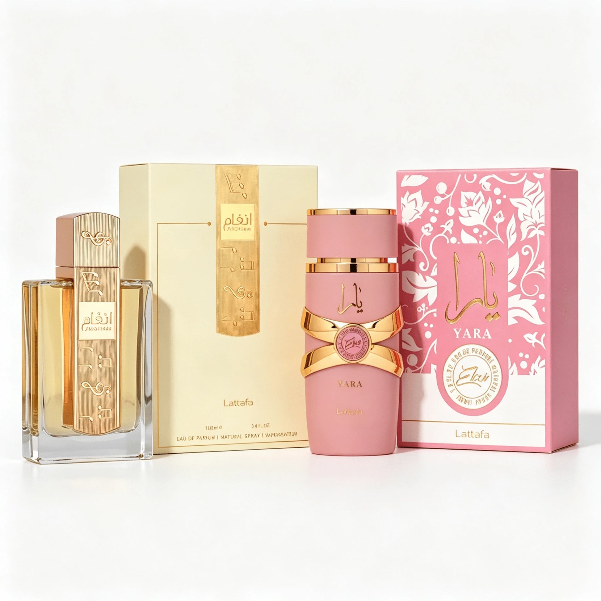 Lattafa Perfume Gift Set For Women ANGHAM + YARA ELIXIR, 2PCS EDP Fragrance Spray, Each 3.4oz 100ml, Luxury Arabian Perfumes, Sweet Floral Amber Vanilla Scents, Long Lasting Elegant Fragrance Collecti