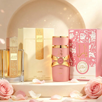 Lattafa Perfume Gift Set For Women ANGHAM + YARA ELIXIR, 2PCS EDP Fragrance Spray, Each 3.4oz 100ml, Luxury Arabian Perfumes, Sweet Floral Amber Vanilla Scents, Long Lasting Elegant Fragrance Collecti