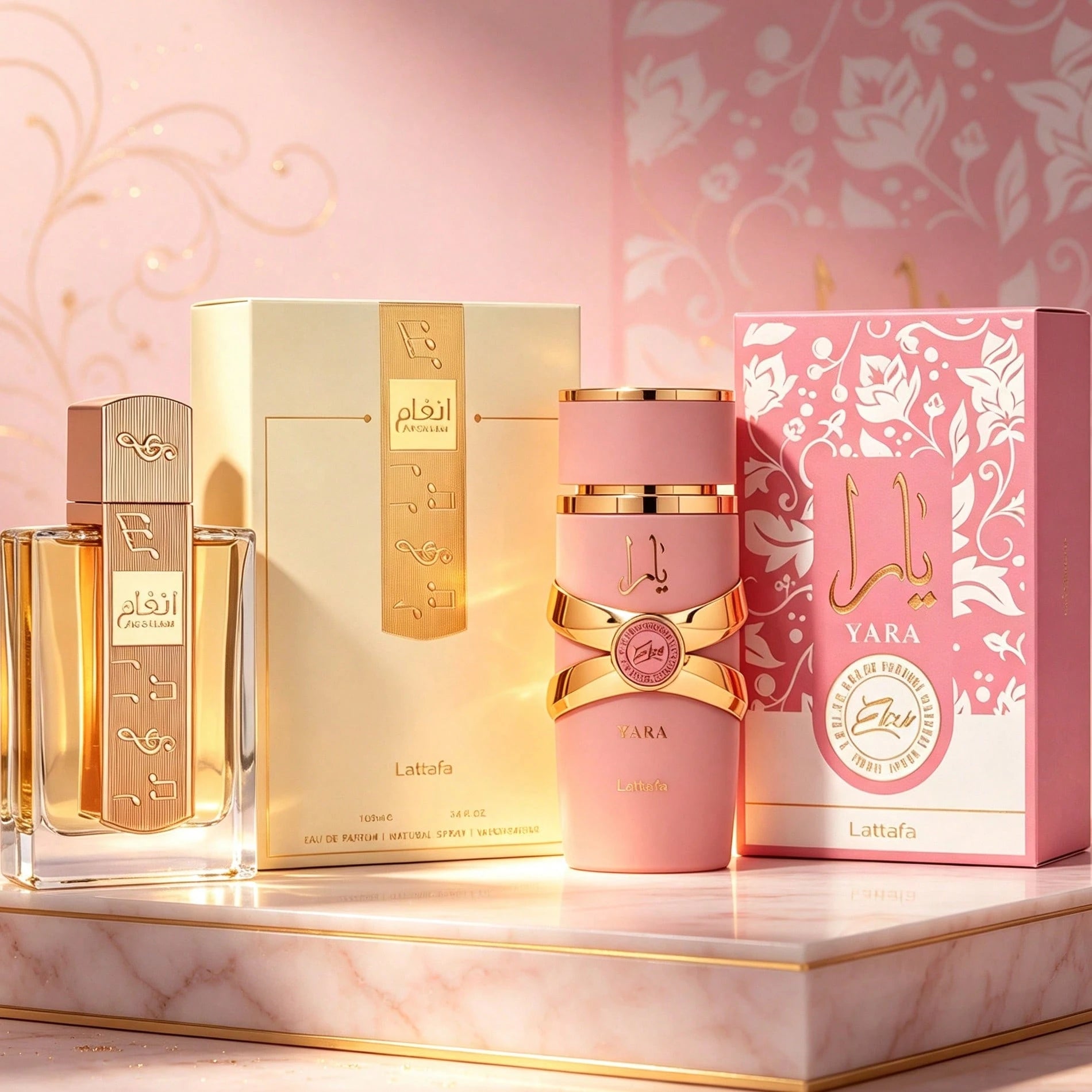 Lattafa Perfume Gift Set For Women ANGHAM + YARA ELIXIR, 2PCS EDP Fragrance Spray, Each 3.4oz 100ml, Luxury Arabian Perfumes, Sweet Floral Amber Vanilla Scents, Long Lasting Elegant Fragrance Collecti
