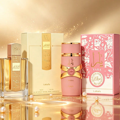 Lattafa Perfume Gift Set For Women ANGHAM + YARA ELIXIR, 2PCS EDP Fragrance Spray, Each 3.4oz 100ml, Luxury Arabian Perfumes, Sweet Floral Amber Vanilla Scents, Long Lasting Elegant Fragrance Collecti