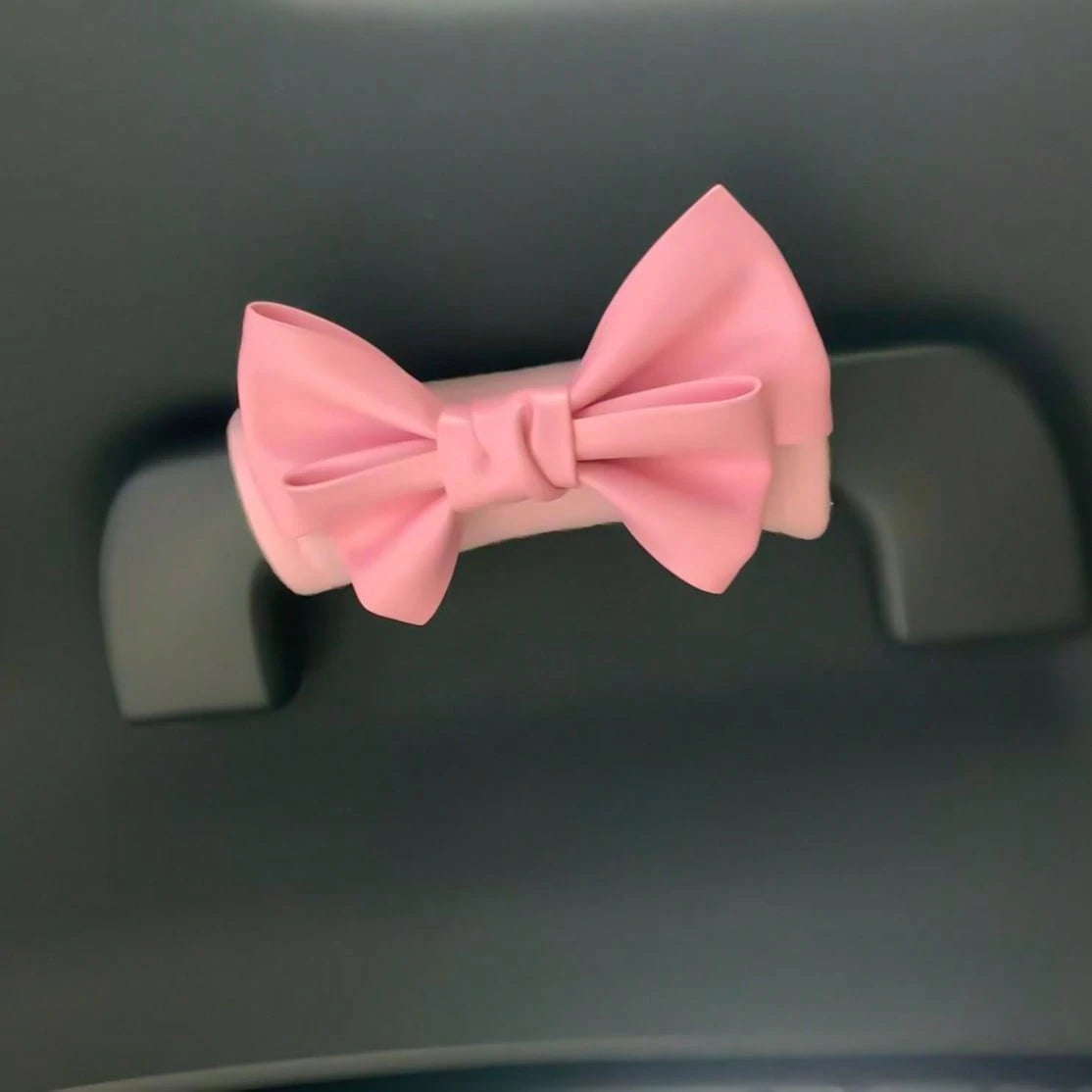 Leather Bowknot Car Door Handle Protector Cover, Cute Car Interior Decorative Accessories For Women