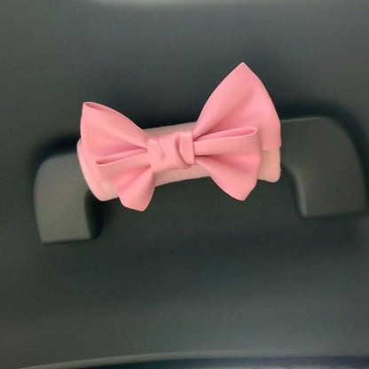 Leather Bowknot Car Door Handle Protector Cover, Cute Car Interior Decorative Accessories For Women