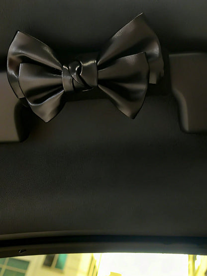 Leather Bowknot Car Door Handle Protector Cover, Cute Car Interior Decorative Accessories For Women