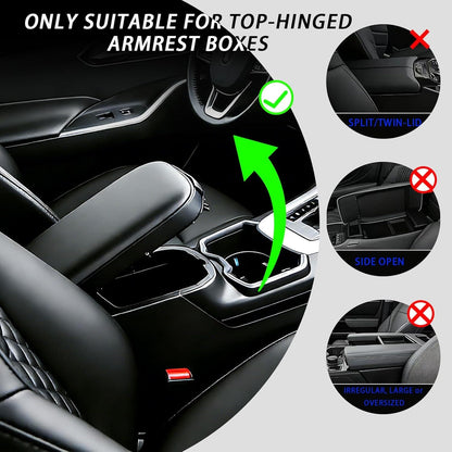 Leather Car Armrest Box Pad, Central Console Cover, Universal Car Armrest Sleeve, Equipped With 2 Cup Holders, Multifunctional Car Tissue Box, Side Storage Pocket Design, Car Interior Accessories, Sui
