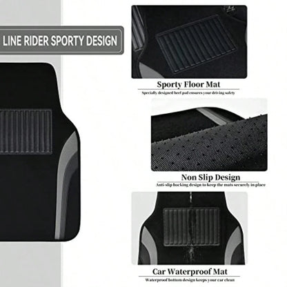 Leather Of Py Car Floor Ma CarpetUniveral Auttive Floor Mat Fit For Edan Car Mid Truck UV Et Of 4 Black And G