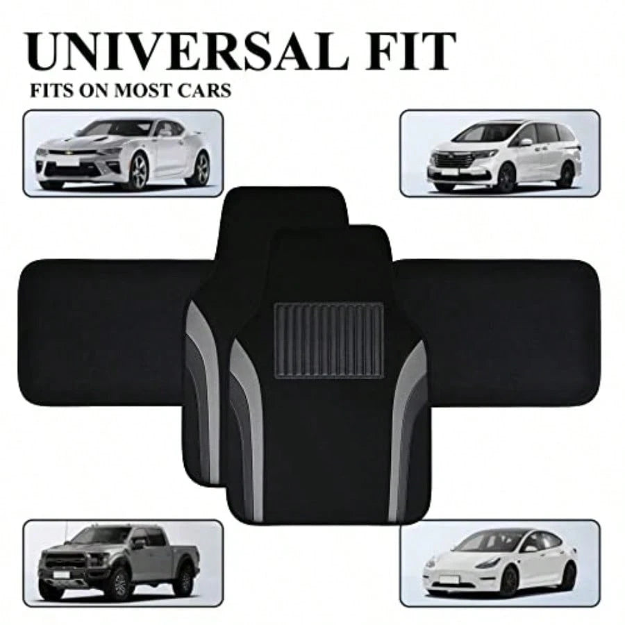 Leather Of Py Car Floor Ma CarpetUniveral Auttive Floor Mat Fit For Edan Car Mid Truck UV Et Of 4 Black And G